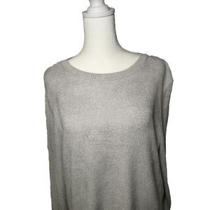 J JILL Grey sweater pullover size 1X Super Soft stretchy Comfy Casual‎